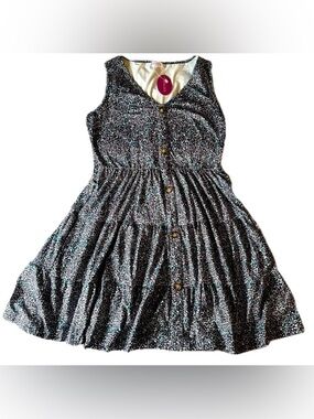 NWT Halife Sleeveless V-Neck Button Front  Tiered Swing Midi Dress Size Medium